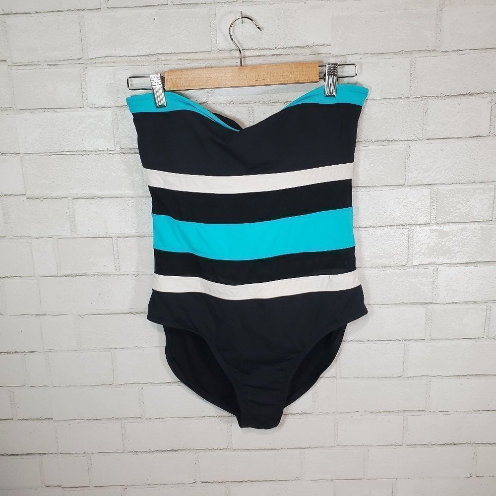 Anne Cole halter mesh lined swimsuit